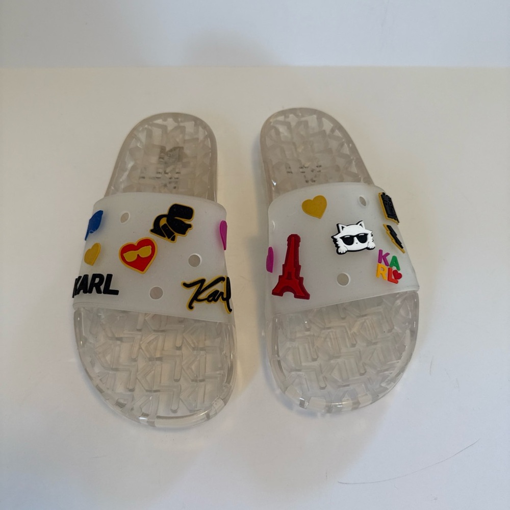 Karl Lagerfeld Paris Translucent Pool Slides - Women's Size 8